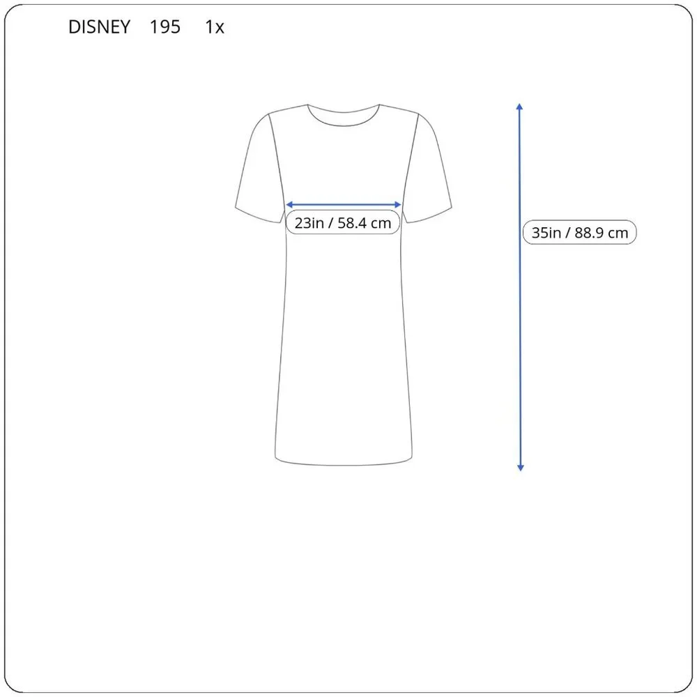 Disney Pixar Finding Dory Womens Pajama Top 1X Plus Gown Gray Cotton Blend GRA26 - Picture 2 of 9